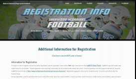 
							         Registration Info Back Up - Home of Sherwood High School Football								  
							    