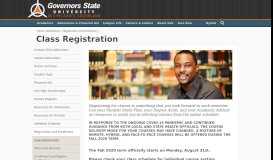 
							         Registration info - Welcome to Governors State University in Chicago's ...								  
							    