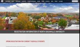 
							         Registration Information at North Greenville University :								  
							    