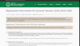 
							         Registration Information for Summer Session 2018 ... - Registrar - kfupm								  
							    