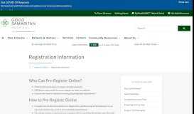
							         Registration Information | Good Samaritan Hospital								  
							    