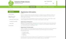 
							         Registration Information - Saskatoon Public Schools								  
							    