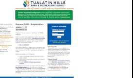 
							         Registration Login - Tualatin Hills Park & Recreation District								  
							    