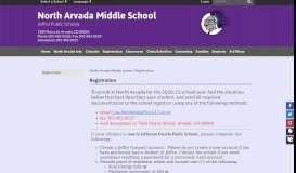
							         Registration - North Arvada Middle School								  
							    