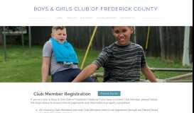 
							         Registration & Program Payment - Boys & Girls Club of Frederick County								  
							    