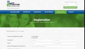 
							         Registration | SAL Child Care Connection								  
							    