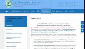 
							         Registration / School Locator - East Maine School District 63								  
							    