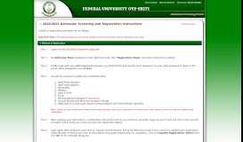 
							         .: Registration Steps || Federal University Oye - Ekiti								  
							    
