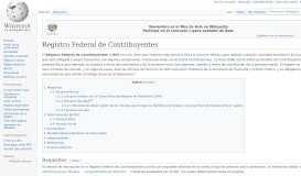 
							         Registro Federal de Contribuyentes - Wikipedia, la enciclopedia libre								  
							    