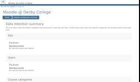 
							         Registry configuration summary - Moodle @ Derby College								  
							    
