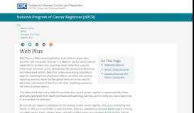 
							         Registry Plus Web Plus | CDC								  
							    