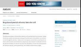 
							         Regulated portals of entry into the cell | Nature								  
							    