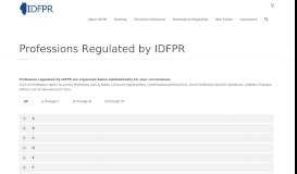 
							         Regulated Professions - idfpr								  
							    