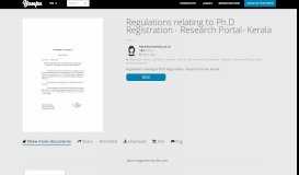 
							         Regulations relating to Ph.D Registration - Research Portal- Kerala ...								  
							    