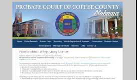 
							         Regulatory License | Probate Court of Coffee County | Coffee County ...								  
							    