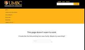 
							         Reinstatement - UMBC Undergraduate Admissions								  
							    