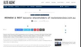 
							         REINSW & REIT become shareholders of realestateview.com.au | Elite ...								  
							    