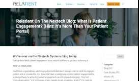 
							         Relatient On The Nextech Blog: What is Patient Engagement? (Hint ...								  
							    
