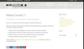 
							         Release Cumulus 11 | CDS Gromke e.K.								  
							    