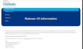
							         Release of Information - Madison Regional Health System								  
							    