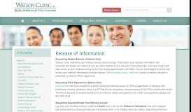 
							         Release of Information - Watson Clinic LLP								  
							    