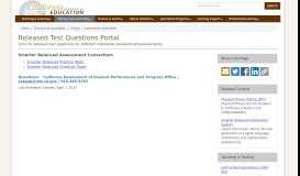 
							         Released Test Questions Portal - Assessment Information (CA Dept of ...								  
							    