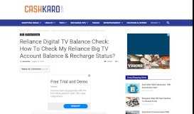 
							         Reliance Digital TV Balance Check: How To Check My ...								  
							    