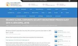 
							         Reliance Global Corporate Security Recruitment process (last date is ...								  
							    