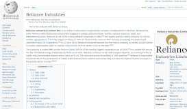 
							         Reliance Industries Limited - Wikipedia								  
							    