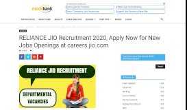 
							         RELIANCE JIO Recruitment: Various Post Available at careers.jio.com								  
							    