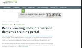
							         Relias Learning adds international dementia training portal | I ...								  
							    