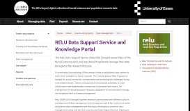 
							         RELU Data Support Service and Knowledge Portal - UK Data Archive								  
							    