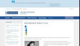 
							         Remembering Dr. Robert D. Terry - Albert Einstein College of Medicine								  
							    