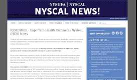 
							         REMINDER - Important Health Commerce System (HCS) News								  
							    