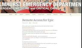 
							         Remote Access for Epic - EHC Emergency Department								  
							    