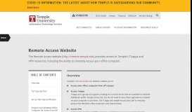 
							         Remote Access Website | Temple ITS								  
							    