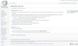 
							         Remote access - Wikipedia								  
							    