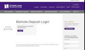 
							         Remote Deposit Login | Sterling National Bank								  
							    