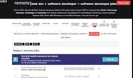 
							         Remote Web Software Developer + Software Developer ... - Remote OK								  
							    