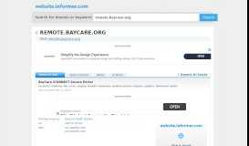 
							         remote.baycare.org at WI. BayCare iCONNECT Secure Portal								  
							    