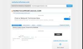 
							         remotesupport.dexis.com at WI. Remote Support Portal | Powered by ...								  
							    