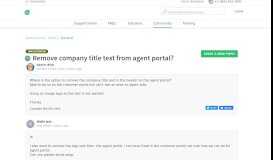
							         Remove company title text from agent portal? : Freshdesk								  
							    
