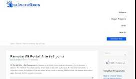 
							         Remove V9 Portal Site (v9.com) | MalwareFixes								  
							    