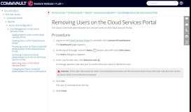 
							         Removing Users on the Cloud Services Portal - CommVault ...								  
							    