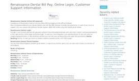 
							         Renaissance Dental Bill Pay, Online Login, Customer Support ...								  
							    