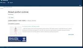 
							         Renal portal system | anatomy | Britannica.com								  
							    