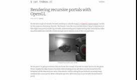 
							         Rendering recursive portals with OpenGL - th0mas.nl								  
							    