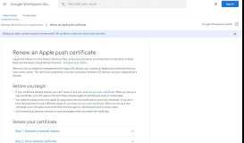 
							         Renew an Apple Push Certificate - G Suite Admin Help - Google Help								  
							    
