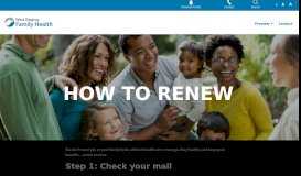
							         Renew Your Coverage - West Virginia Family Health								  
							    