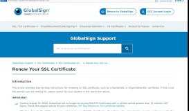 
							         Renew Your SSL Certificate - GlobalSign Support Portal								  
							    